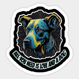 All you need is love and a dog Sticker